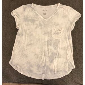 White/gray American Eagle v neck tee XL